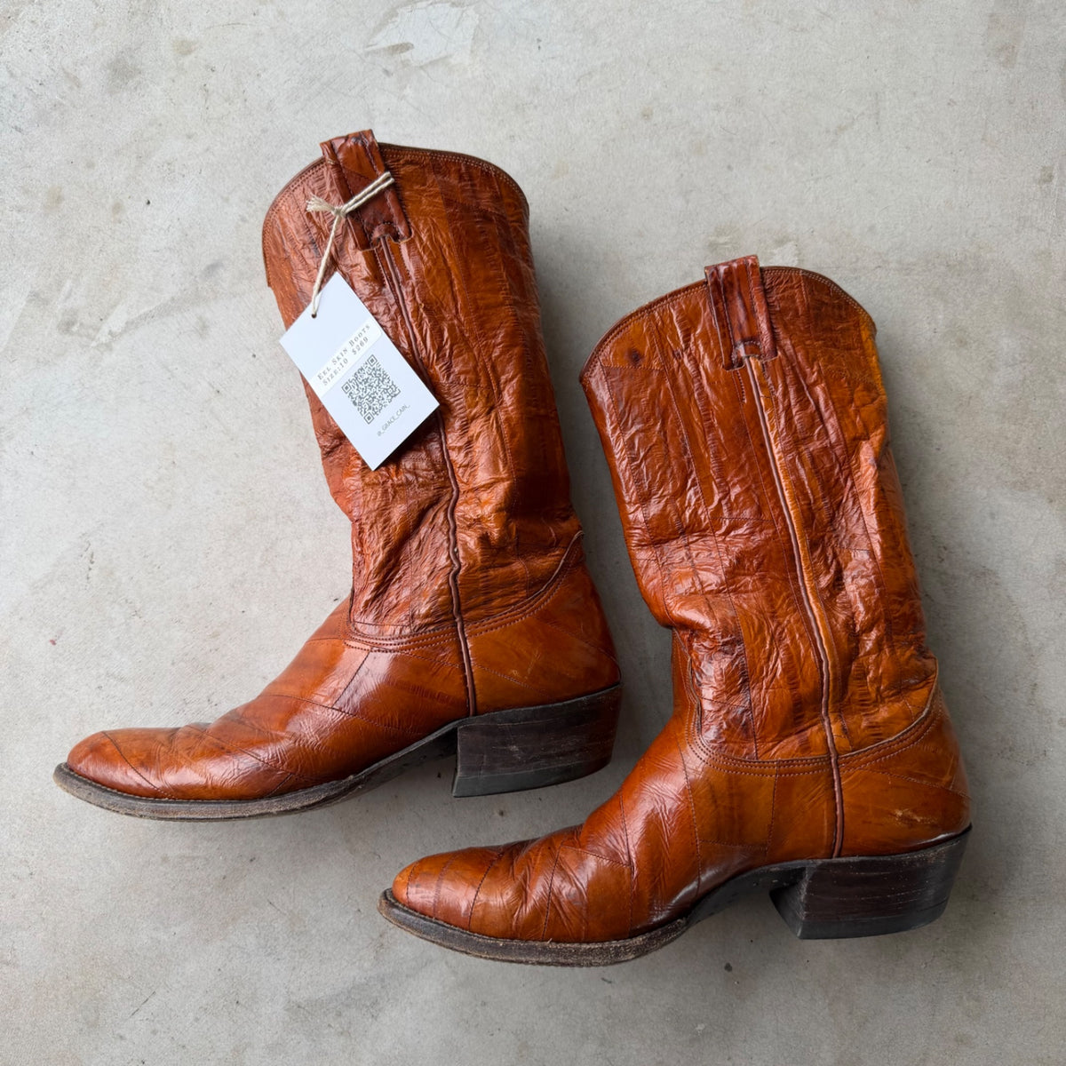 Grace & Cain Boots Eel Skin boots size 10