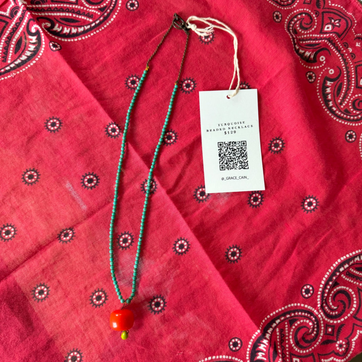 Grace & Cain Turquoise Beaded Necklace