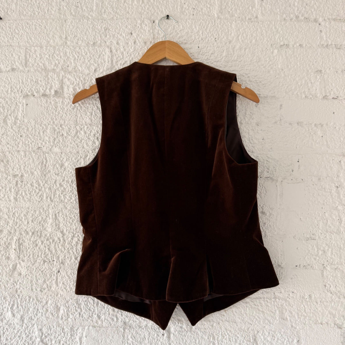 Lauren Ralph Lauren Velvet Vest L Dark Brown