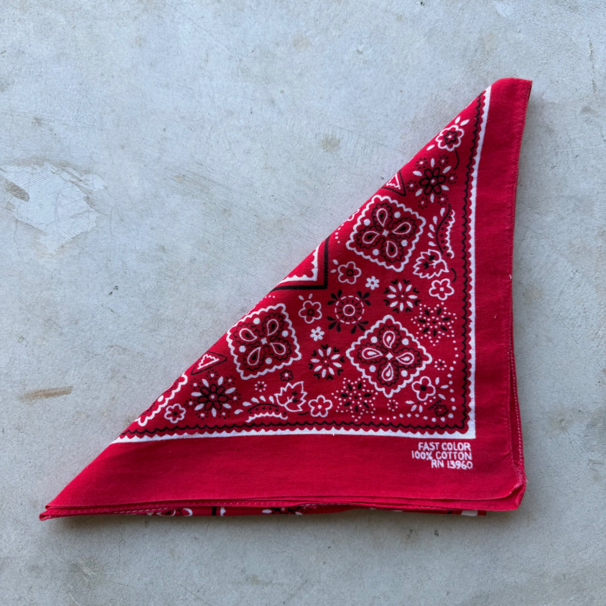1980s Selvedge Bandana Red