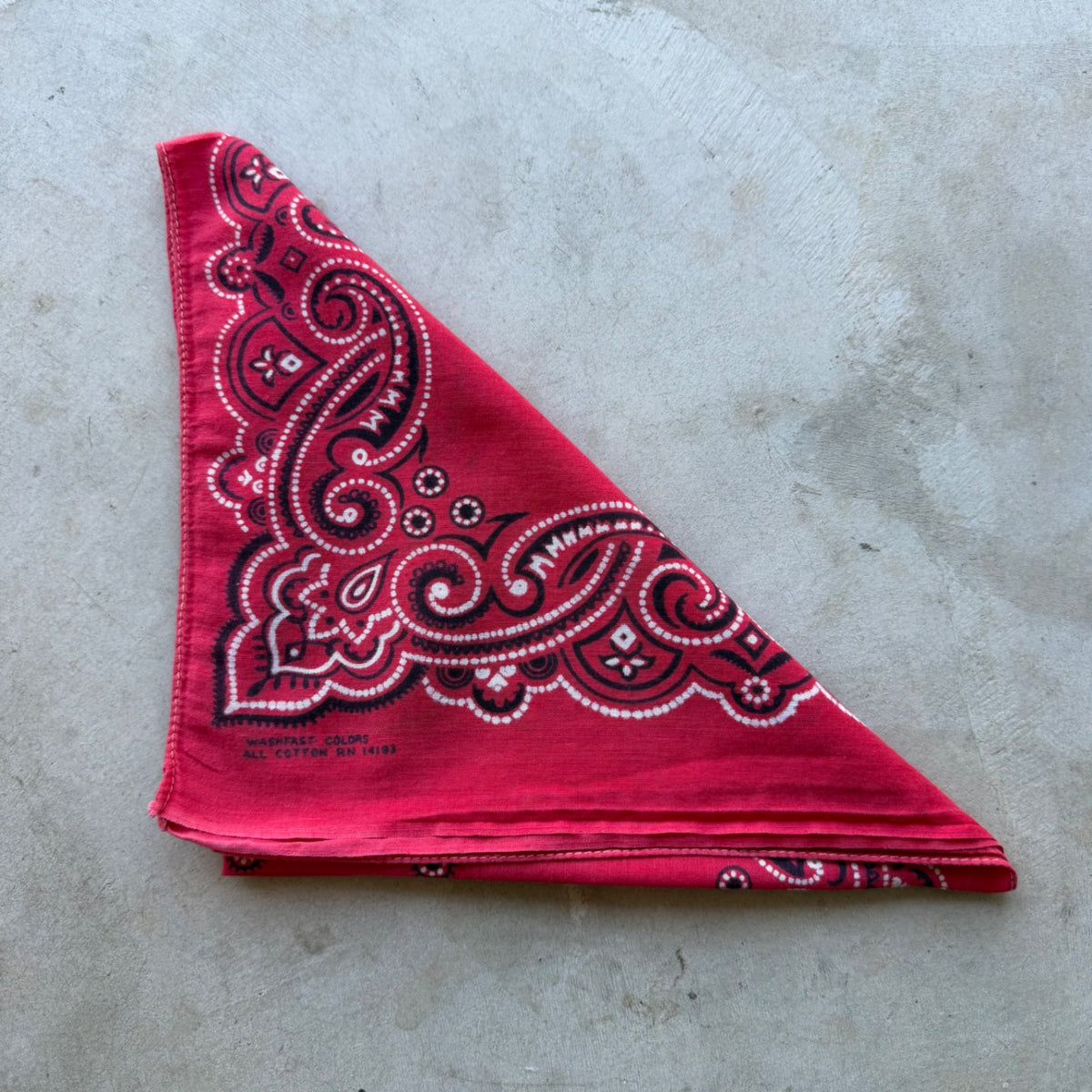 1970s Selvedge Bandana Red