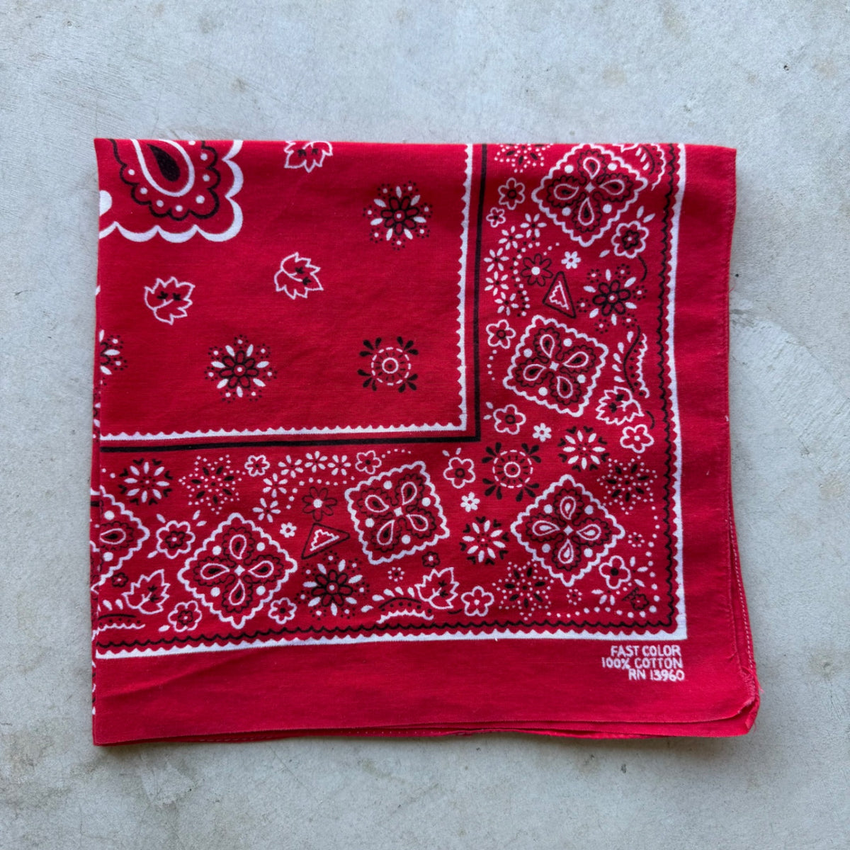 1980s Selvedge Bandana Red