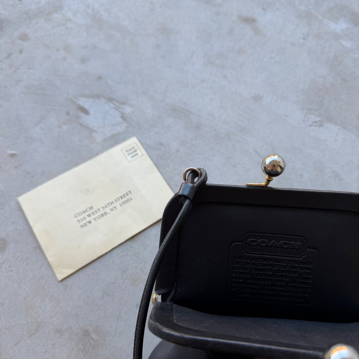 1990s Coach Bonnie Cashin Kisslock Crossbody Bag Black