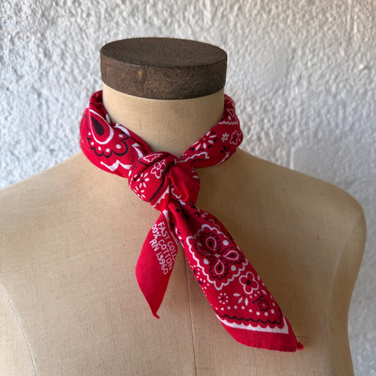 1980s Selvedge Bandana Red