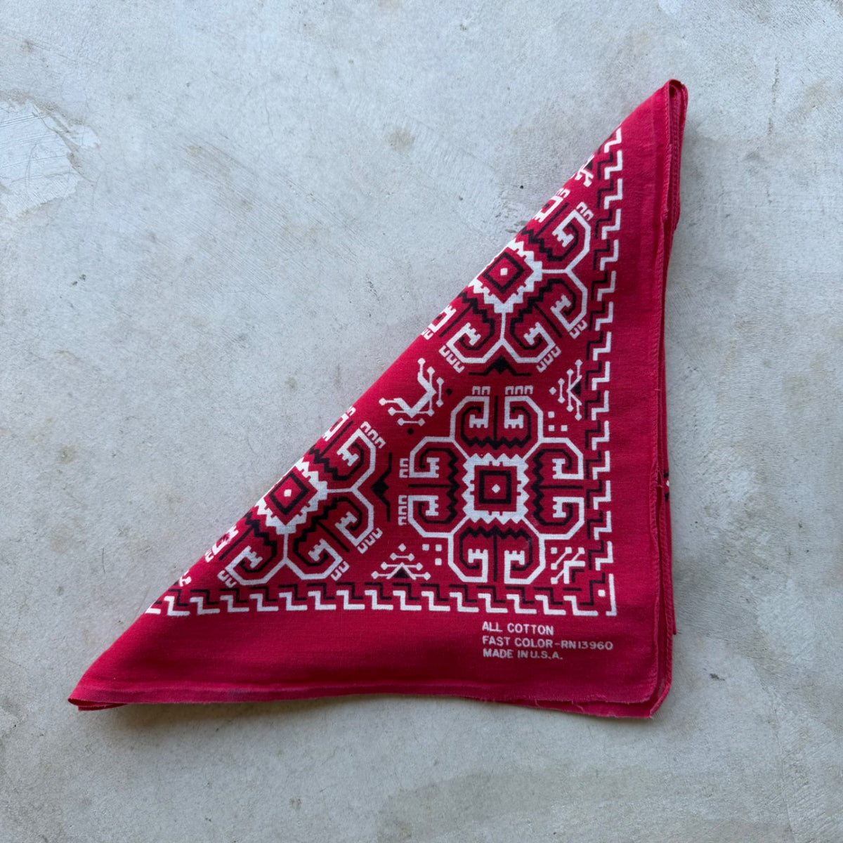 1980s Selvedge Bandana Red