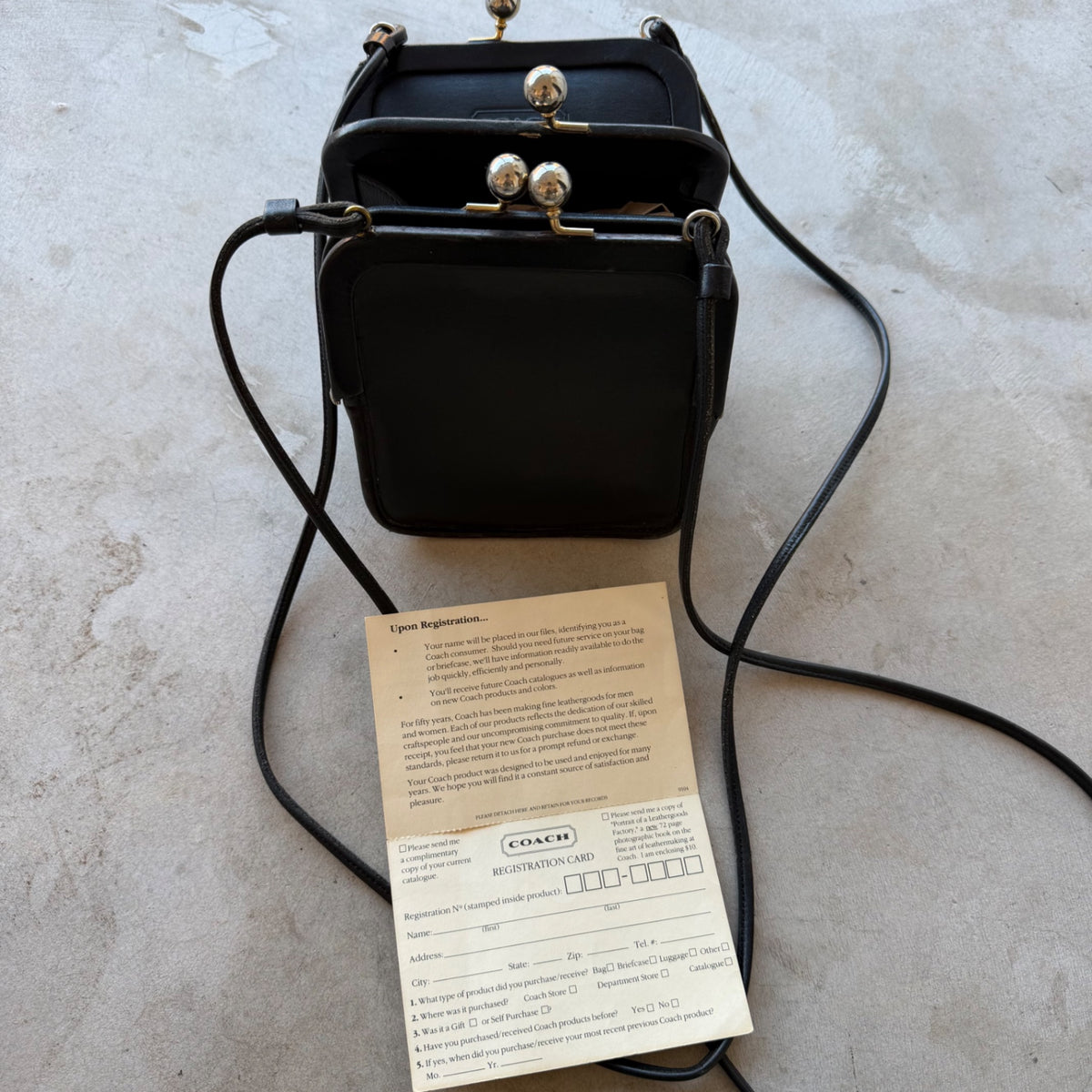 1990s Coach Bonnie Cashin Kisslock Crossbody Bag Black