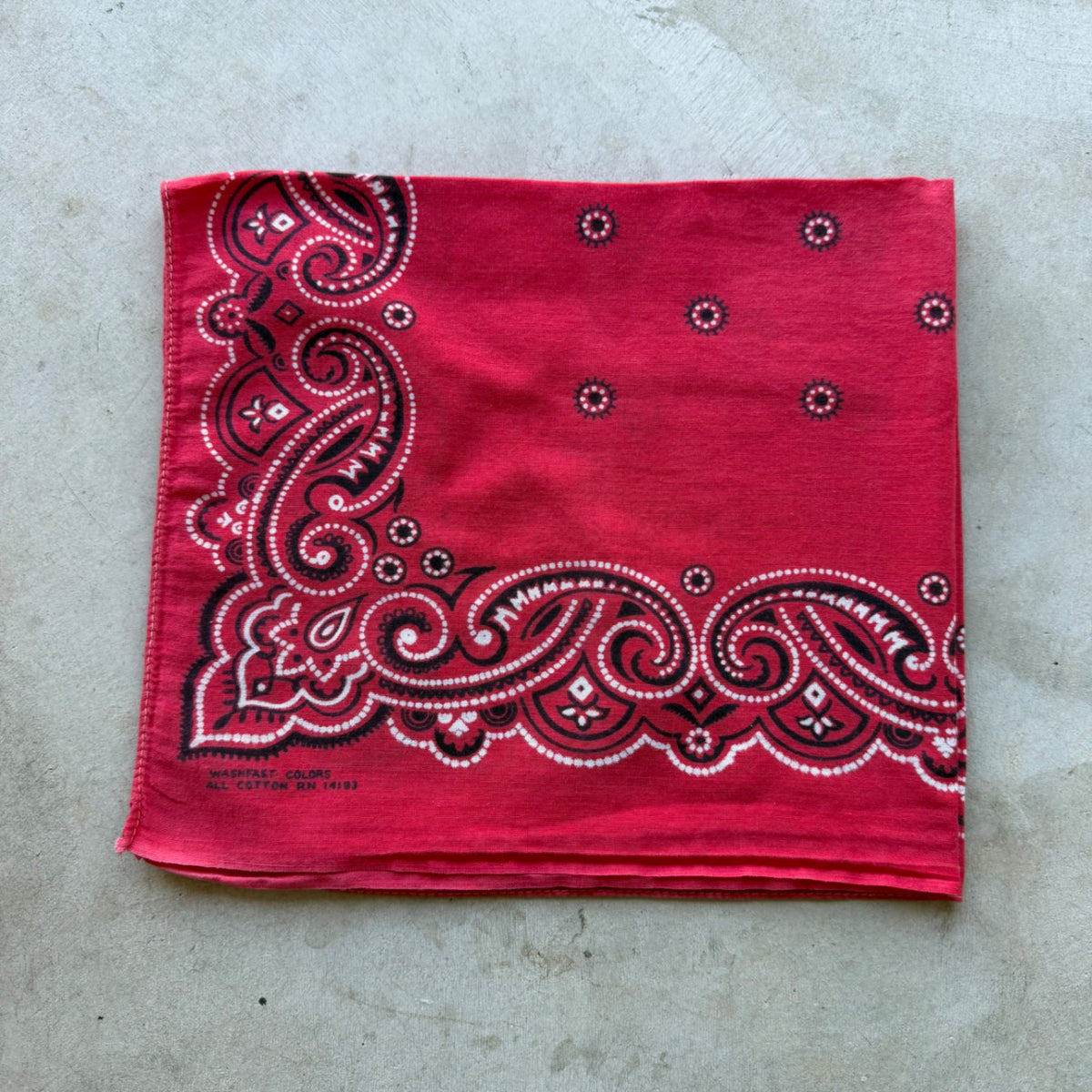 1970s Selvedge Bandana Red