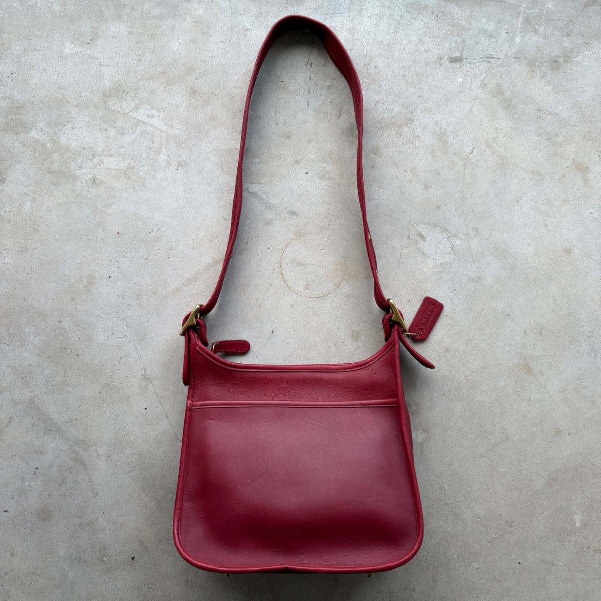 Vintage Coach Red Leather Legacy Zip Shoulder Bag 9966 
