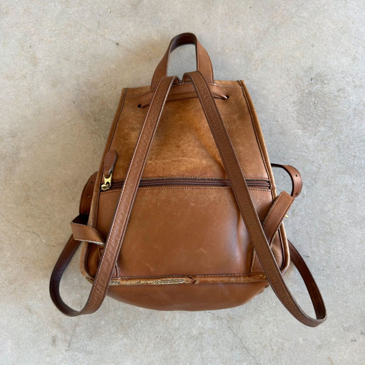 Vintage Coach Leather Daypack Backpack British Tan Brown