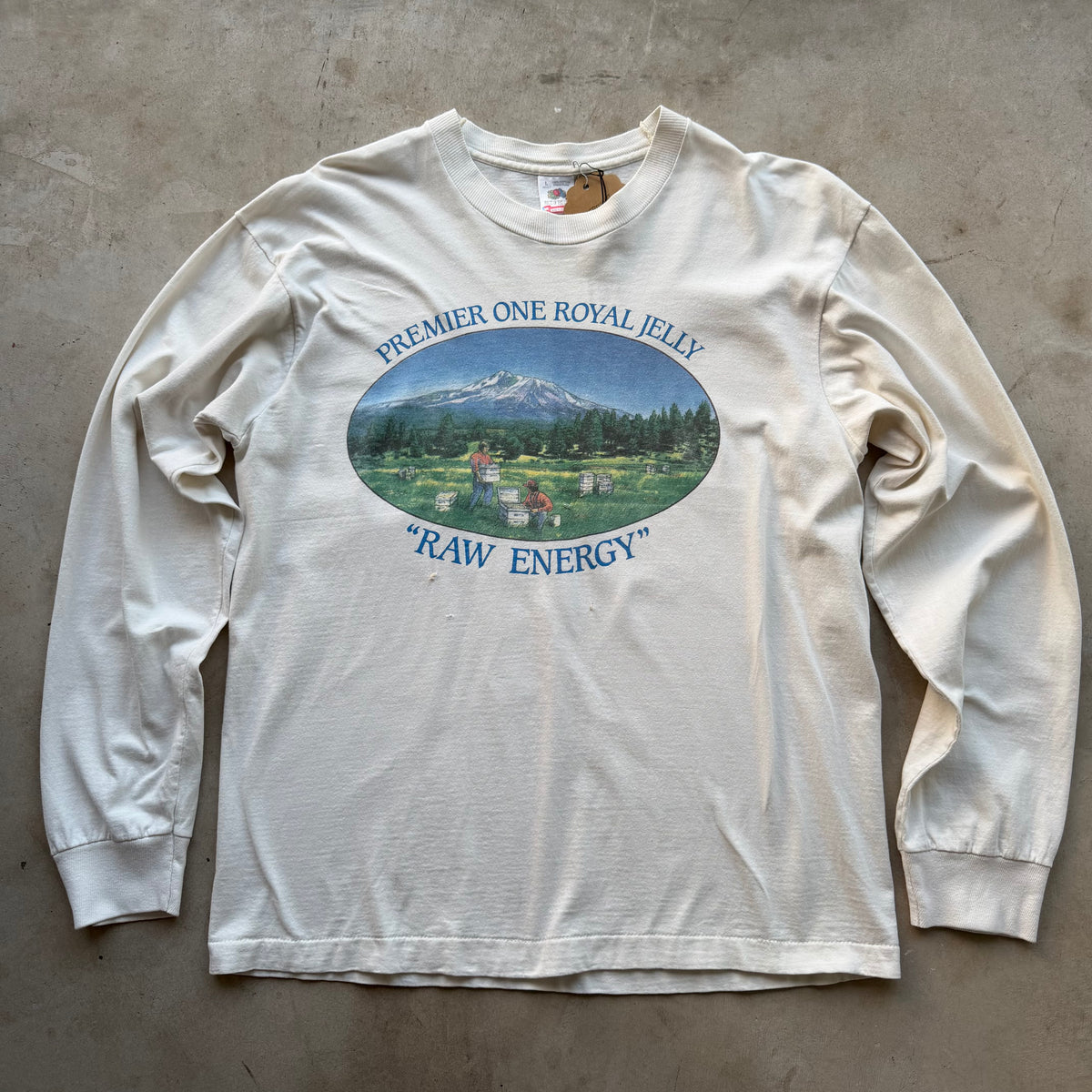 Vintage Premier One Royal Jelly “Raw Energy” Honey long-sleeve graphic shirt