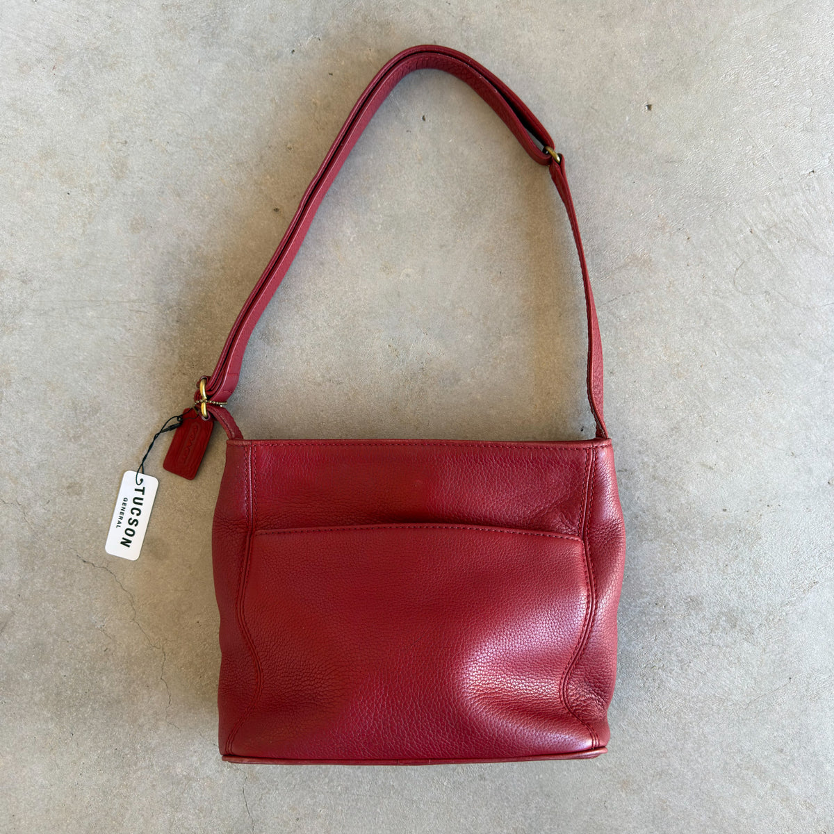 Vintage Coach Sonoma Red Pebbled Leather Shoulder Bag