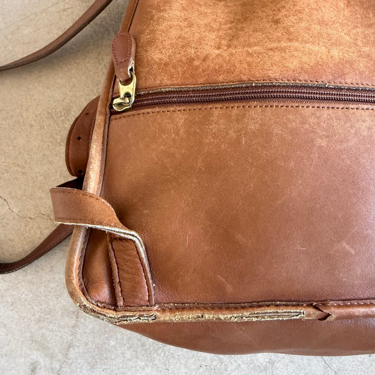 Vintage Coach Leather Daypack Backpack British Tan Brown