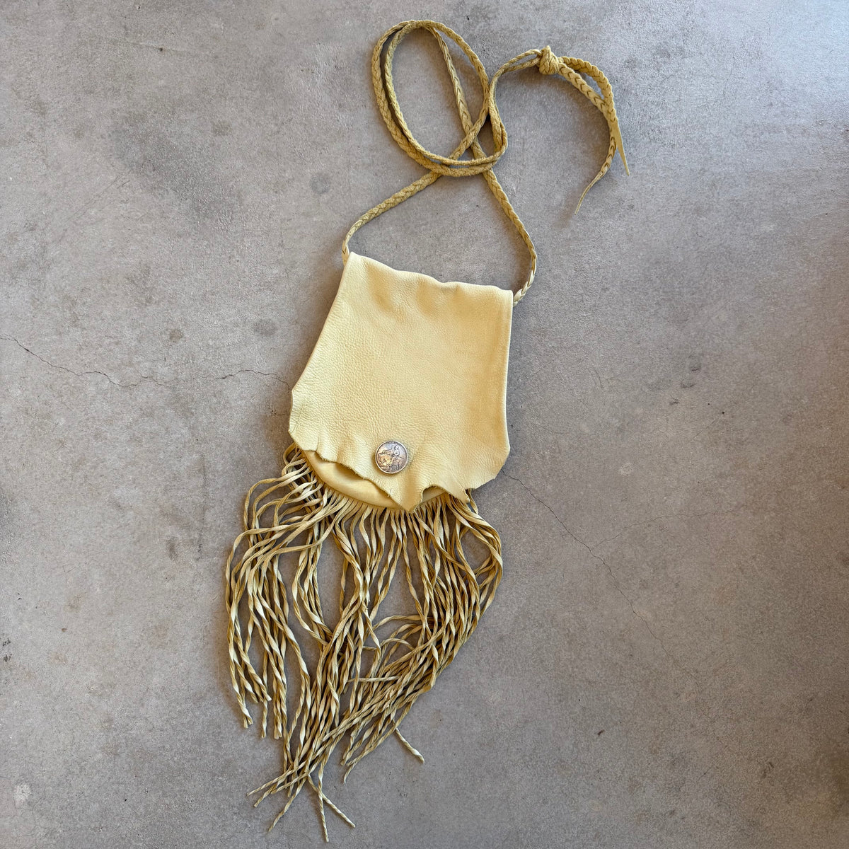 Handmade Buckskin Crossbody with Fringe