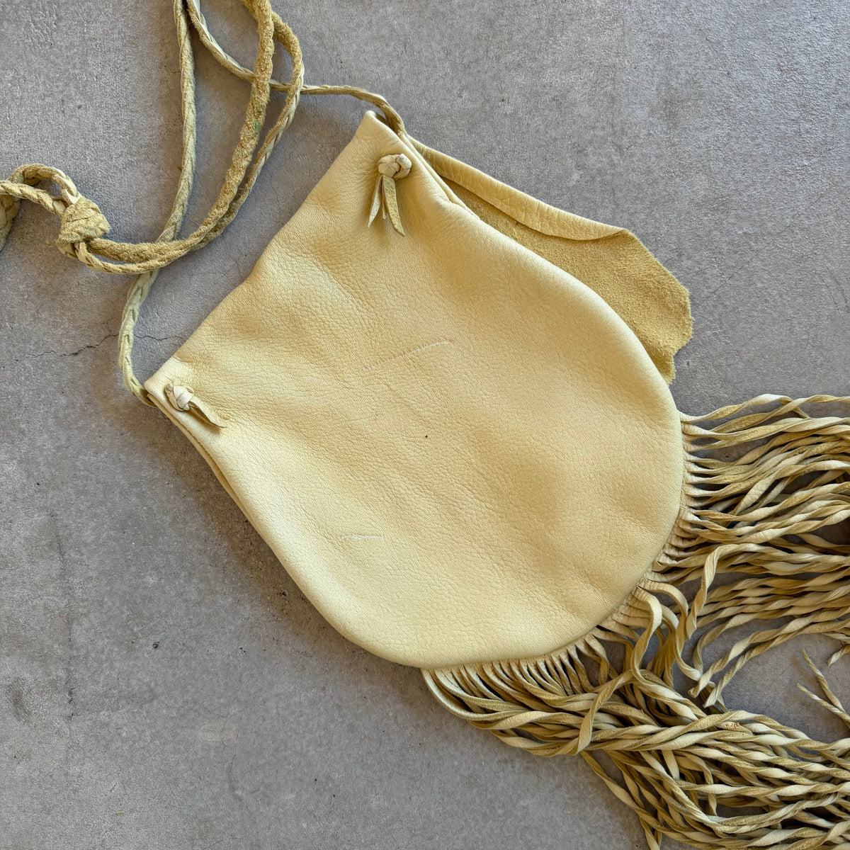 Handmade Buckskin Crossbody with Fringe