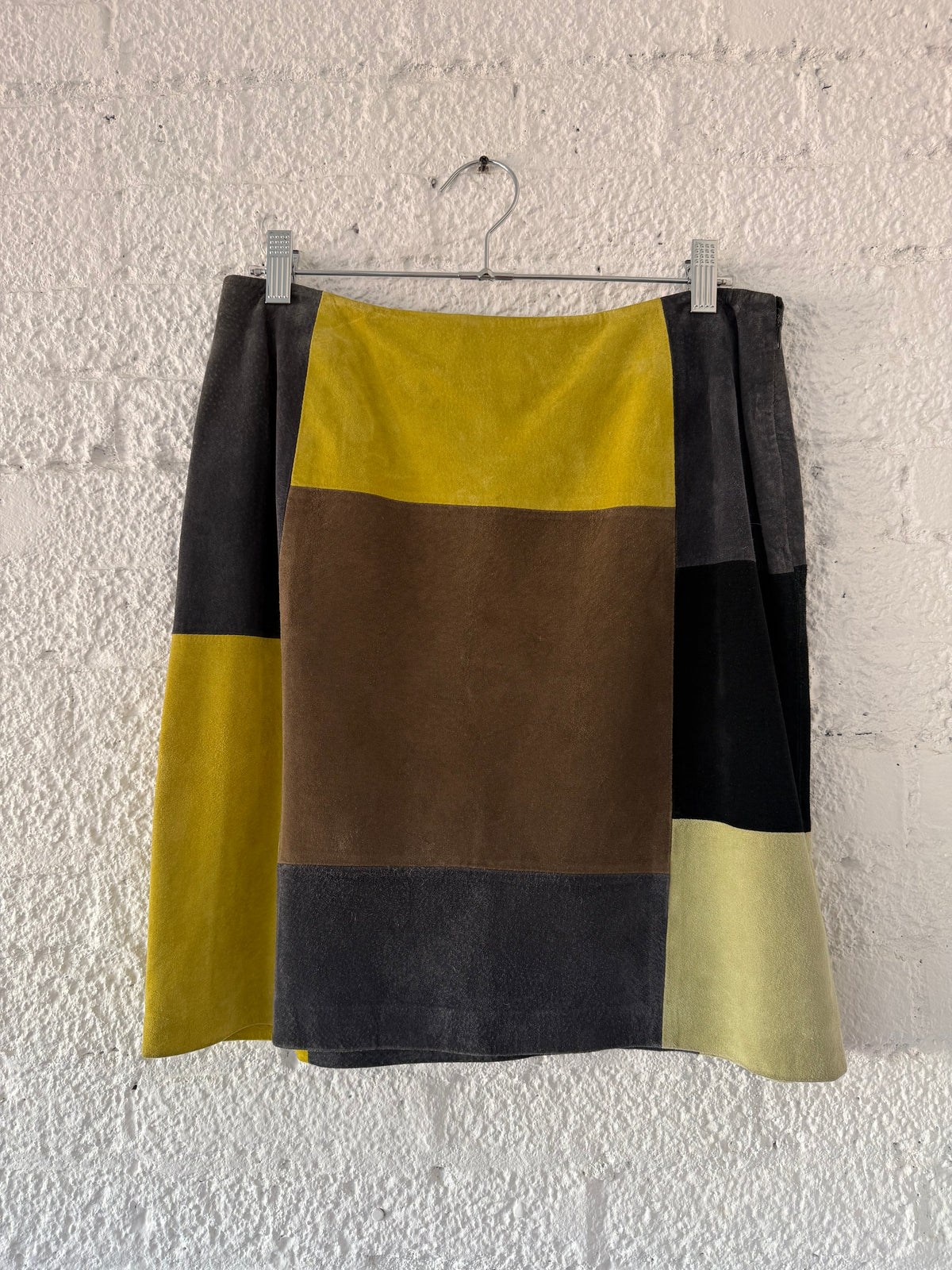 Alfani Leather Color Block Mini Skirt