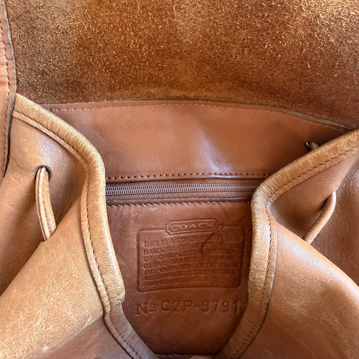 Vintage Coach Leather Daypack Backpack British Tan Brown