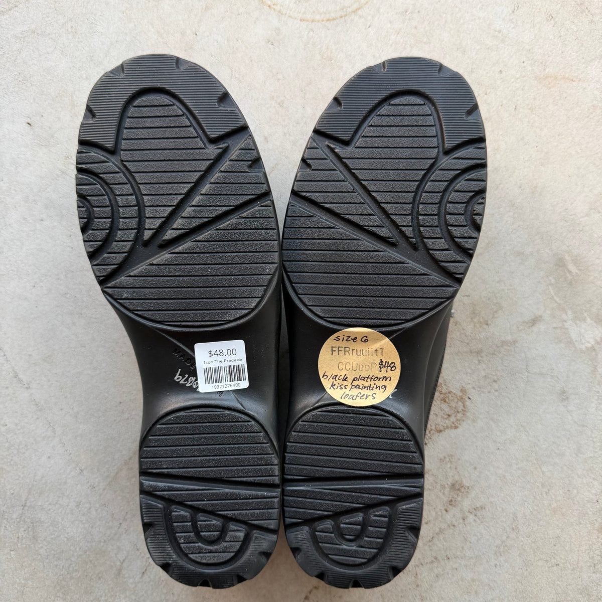 Icon Black Loafers featuring The Kiss size 6