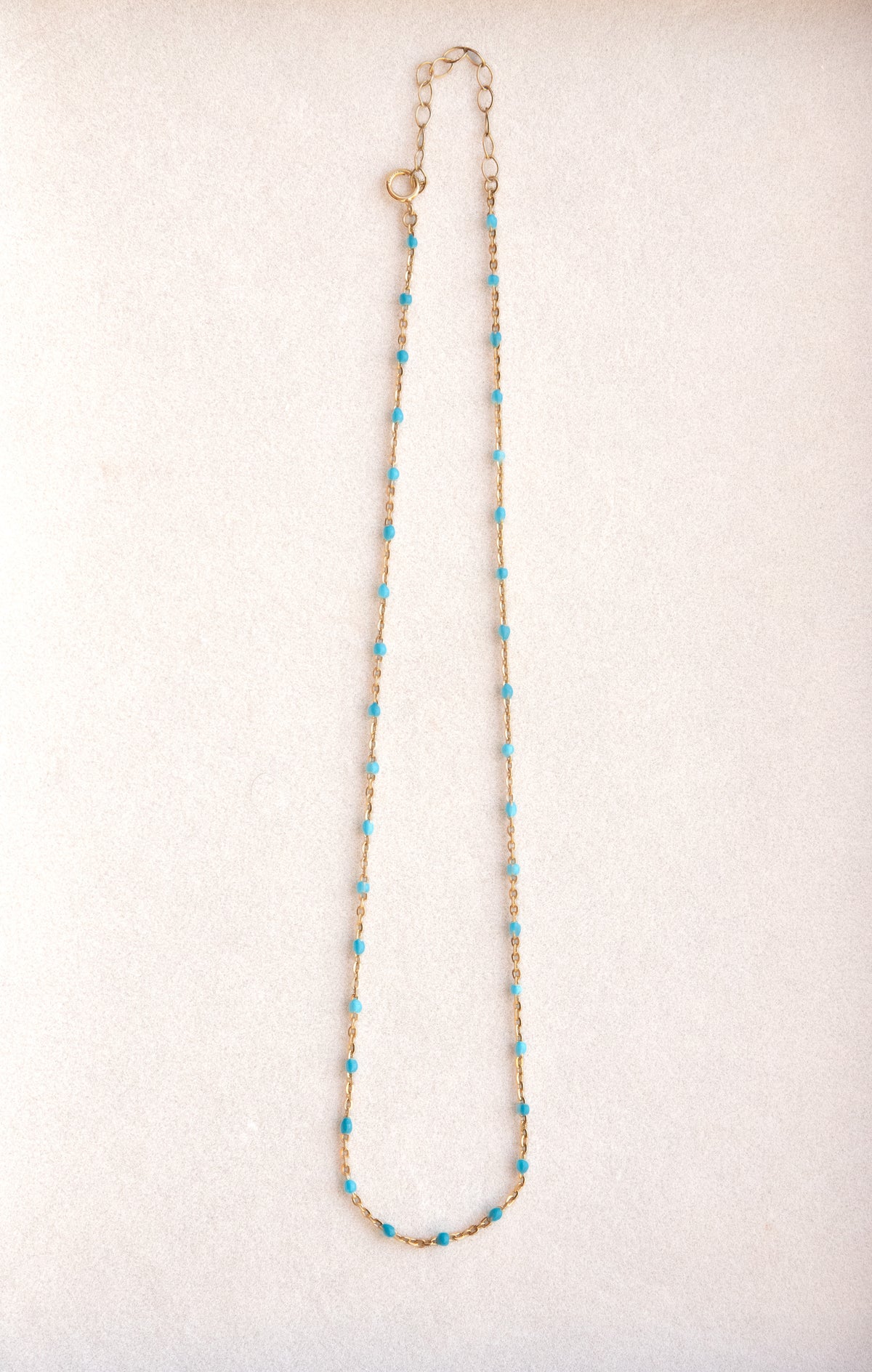 Ford & Fossil Blue Dot Necklace 16”