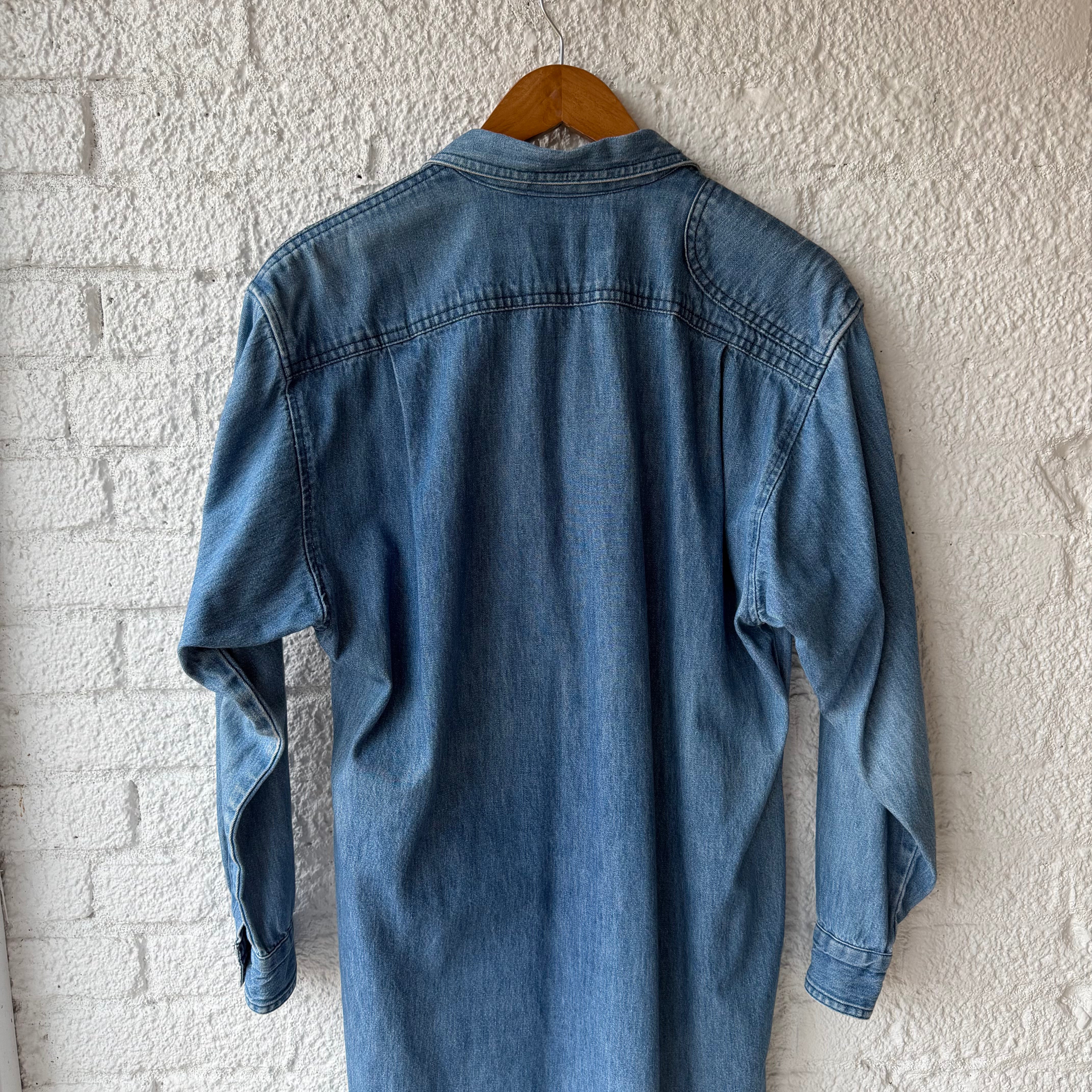 Ralph Lauren Denim Maxi Shirt Dress with Long Sleeves