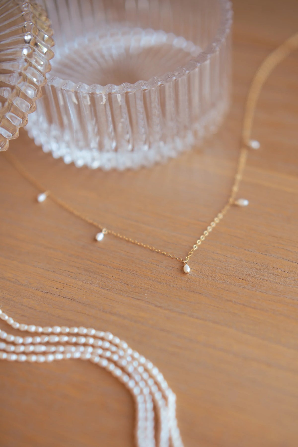 Ford & Fossil Pearl Droplet Necklace